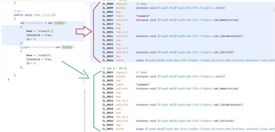 var vs type on IL